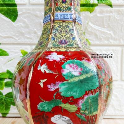 BÌNH LỤC GIÁC TỨ QUÝ MEN ĐỎ